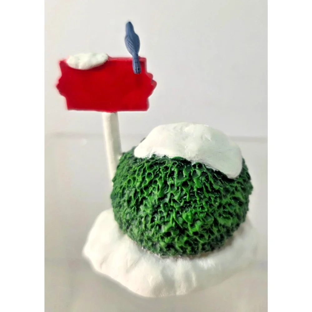 Dept 56 Christmas Village Accessories Let It Snow Sign & Shrub #4047551
